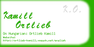 kamill ortlieb business card